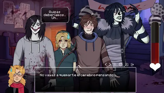 CreepyDates CHAPTER 3 screenshot showing house exploration and route atmosphere