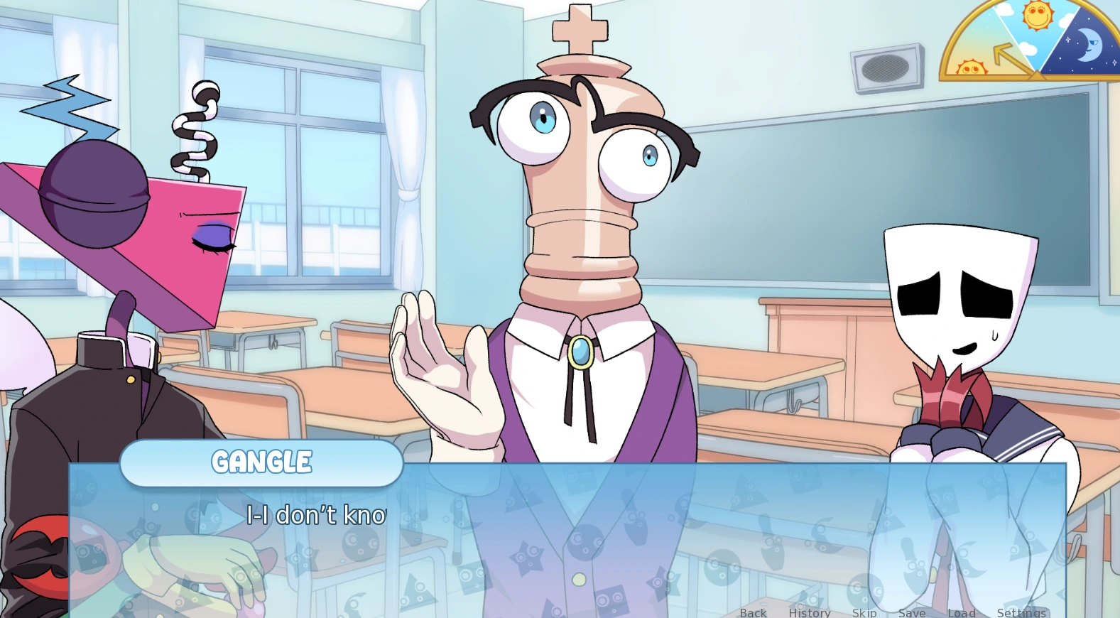 TADC Dating Sim character story scene