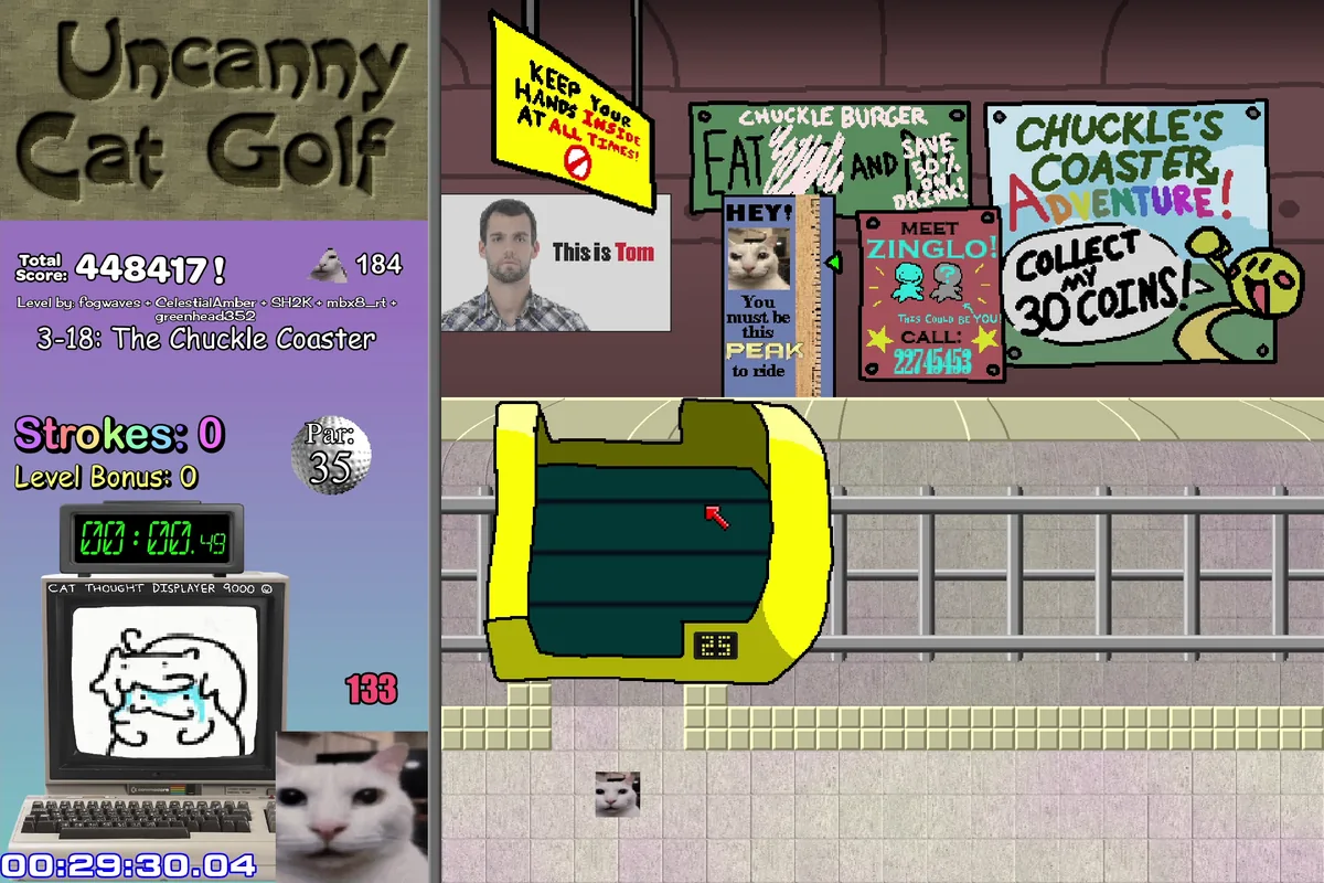 Uncanny Cat Golf let par expose the weak link gameplay scene